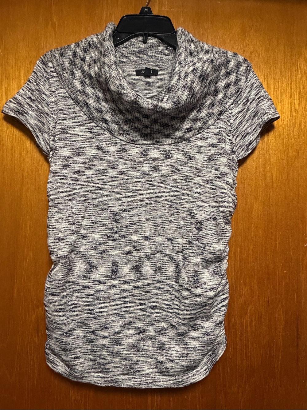 APT 9 Sleeve Cowl Neck Sweater Top - White/Black